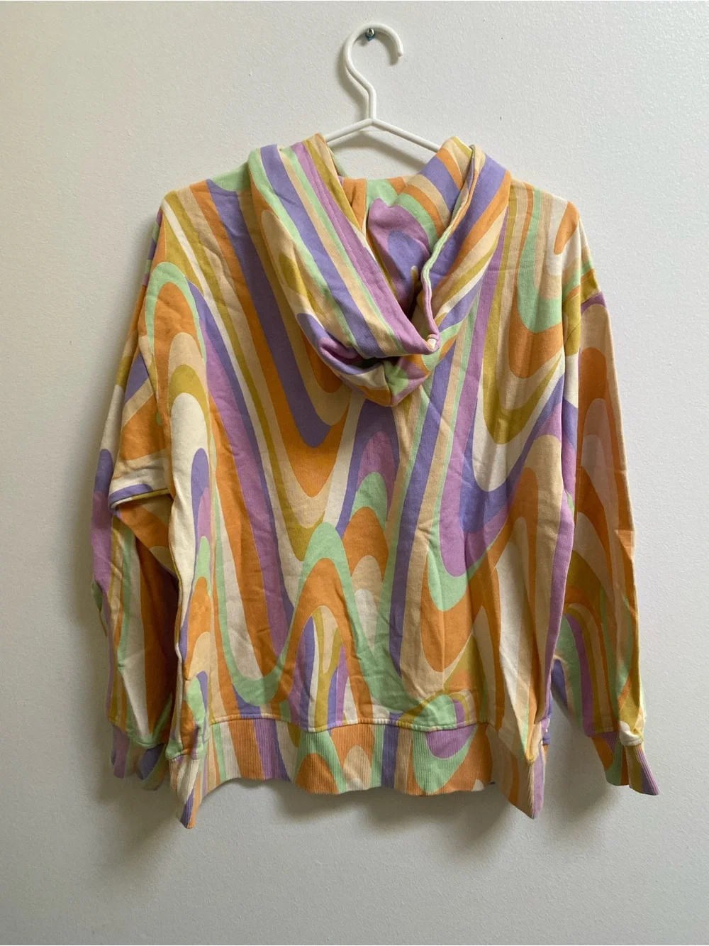 Zara Kids Groovy Printed Pastel Swirl Hoodie Sweater Size 13-14 - Picture 6 of 6